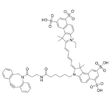 Cy5.5 DBCO，cas:1857352-95-4 ，Cy5.5標(biāo)記二苯基環(huán)辛炔